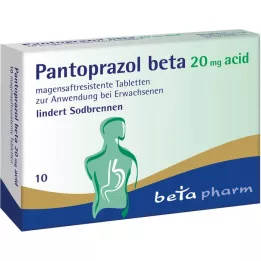 PANTOPRAZOL Tabletki dojelitowe z kwasem beta 20 mg, 10 szt