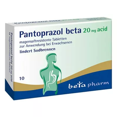 Pantoprazole beta 20 mg kwasowe tabletki dojelitowe, 10 szt