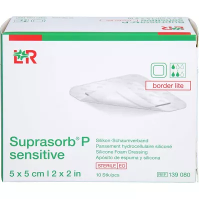 SUPRASORB P sensitive PU-Pianka v.bor.lite 5x5cm, 10 szt