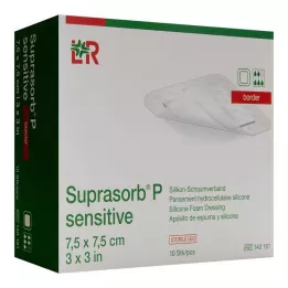 SUPRASORB P sensitive PU-Obramowanie piankowe 7,5x7,5 cm, 10 szt