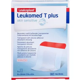 LEUKOMED T plus skóra wrażliwa sterylny 8x10 cm, 5 szt