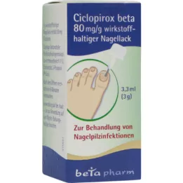 CICLOPIROX beta 80 mg/g aktywnego składnika lakieru do paznokci, 3,3 ml