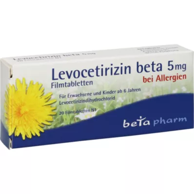 LEVOCETIRIZIN Tabletki powlekane beta 5 mg, 20 szt