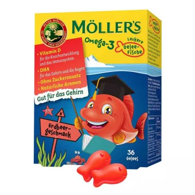 Möller`s Omega-3 Jelly Fish Truskawkowe Tabletki do żucia, 36 szt Möller`s Omega-3 Jelly Fish Truskawkowe Tabletki do żucia, 36 szt