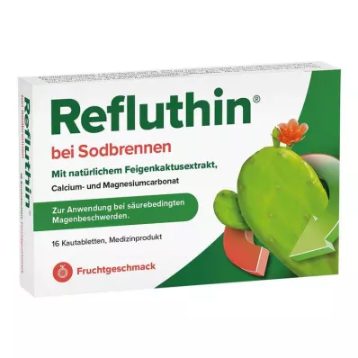 REFLUTHIN na zgagę Owocowe tabletki do żucia, 16 szt REFLUTHIN na zgagę Owocowe tabletki do żucia, 16 szt