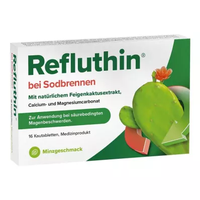 Refluthin na zgagę tabletki do żucia miętowe, 16 szt Refluthin na zgagę tabletki do żucia miętowe, 16 szt