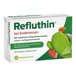 REFLUTHIN na zgagę tabletki do żucia miętowe, 48 szt
