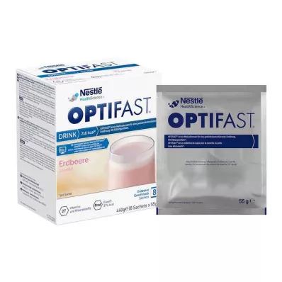 Optifast domowy napój truskawkowy w proszku 8X55 g