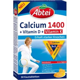 ABTEI Tabletki do żucia Calcium 1400+Vitamin D3+K, 30 szt