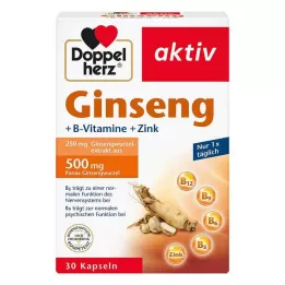 DOPPELHERZ Żeń-szeń 250+B Witaminy+Cynk w kapsułkach, 30 kapsułek