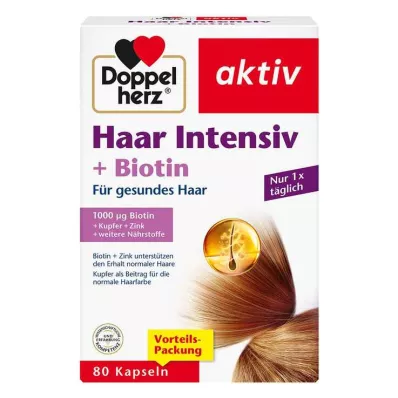 DOPPELHERZ Kapsułki Hair Intensive+Biotin, 80 kapsułek