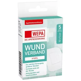 Opatrunek na rany Wepa 7,2x5 cm sterylny, 5 szt