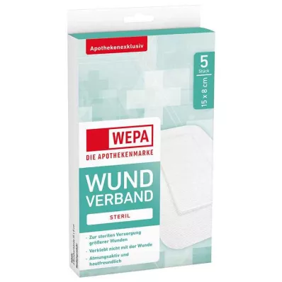Opatrunek na ranę Wepa 8x15 cm sterylny, 5 szt Opatrunek na ranę Wepa 8x15 cm sterylny, 5 szt