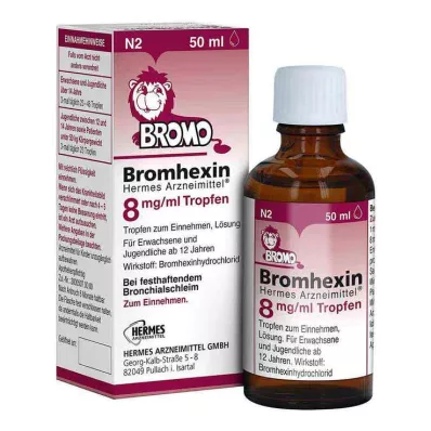 Bromheksyna HERMES Medicines® 8 mg/ml krople, 50 ml Bromheksyna HERMES Medicines® 8 mg/ml krople, 50 ml
