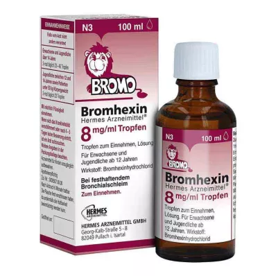Bromheksyna HERMES Medicines® 8 mg/ml krople, 100 ml Bromheksyna HERMES Medicines® 8 mg/ml krople, 100 ml