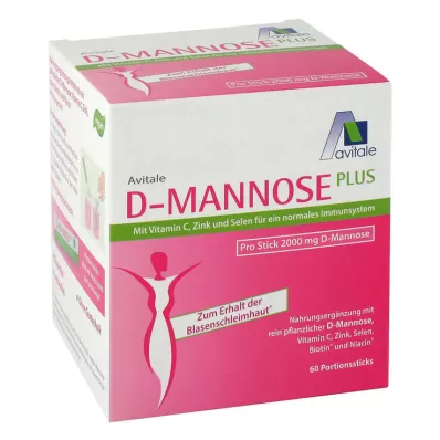 D-MANNOSE PLUS 2000 mg Pałeczki z witaminami i minerałami, 60X2,47 g D-MANNOSE PLUS 2000 mg Pałeczki z witaminami i minerałami, 60X2,47 g