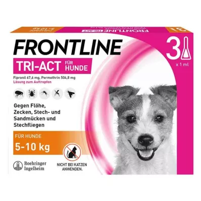 FRONTLINE Tri-Act roztwór do kapania dla psów 5-10 kg, 3 szt FRONTLINE Tri-Act roztwór do kapania dla psów 5-10 kg, 3 szt