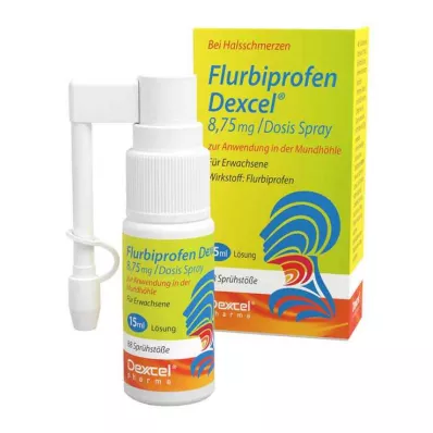 FLURBIPROFEN Dexcel 8,75 mg/dos.spray jama ustna, 15 ml