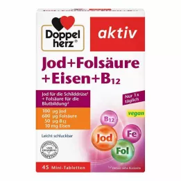 DOPPELHERZ Tabletki jod+kwas foliowy+żelazo+B12, 45 szt