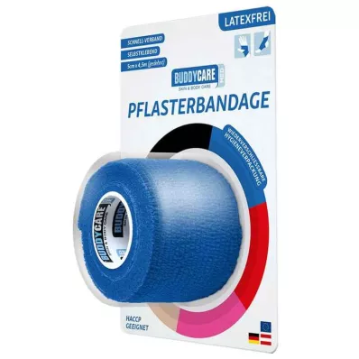 PFLASTERBANDAGE bezlateksowe BUDDYCARE MED niebieskie, 1 szt