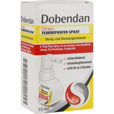 DOBENDAN Direct Flurbiprofen Spray Honey &amp; Lemon, 15 ml