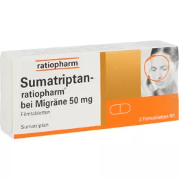 SUMATRIPTAN-ratiopharm na migrenę 50 mg tabletki powlekane, 2 szt