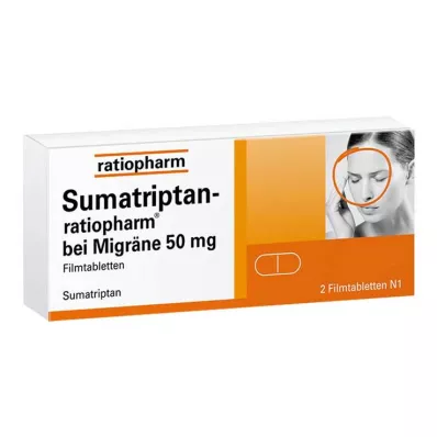 Sumatryptan Ratiopharm na migrenę 50 mg tabletki powlekane, 2 szt
