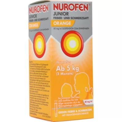 NUROFEN Sok przeciwgorączkowy i przeciwbólowy Junior Pomarańcza 40 mg/ml, 100 ml