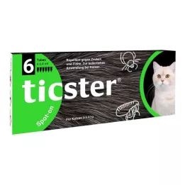 TICSTER Płyn do nakrapiania dla kotów o masie ciała do 4 kg, 6X0,4 ml