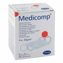 MEDICOMP Komp. włókninowy sterylny 5x5 cm 4-warstwowy, 25X2 szt