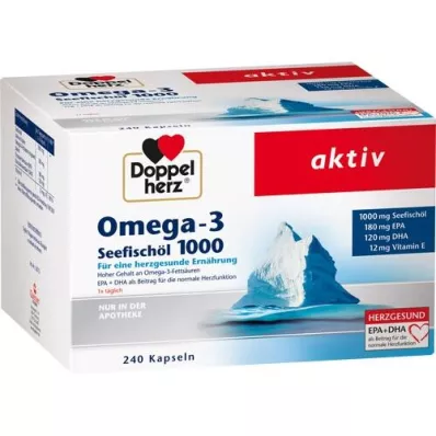 DOPPELHERZ Omega-3 Olej z ryb morskich 1000 kapsułek, 240 kapsułek