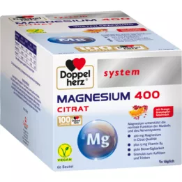 DOPPELHERZ Magnesium 400 Citrate system Granules, 60 szt