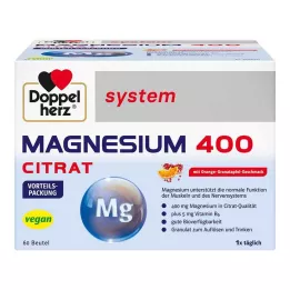 DOPPELHERZ Magnesium 400 Citrate system Granules, 60 szt