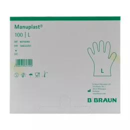 MANUPLAST Rękawice jednorazowe PE Rozmiar L, 100 szt