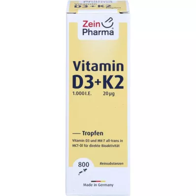 VITAMIN D3+K2 MK-7 kropli do stosowania doustnego, wysoka dawka, 25 ml