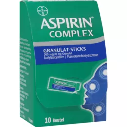 ASPIRIN Complex Granules Sticks 500 mg/30 mg Gran, 10 szt