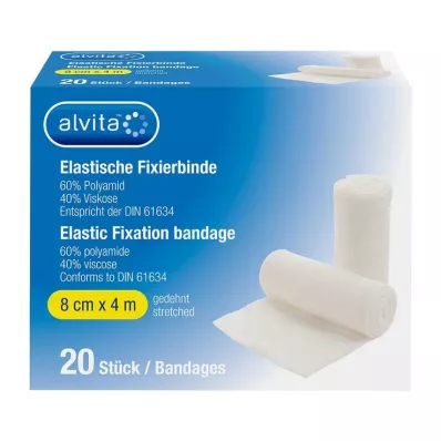 Alvita Elastyczny bandaż mocujący 8 cmx4 m, 20 szt