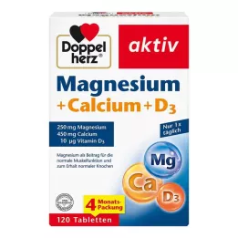 DOPPELHERZ Tabletki Magnez+Wapń+D3, 120 kapsułek