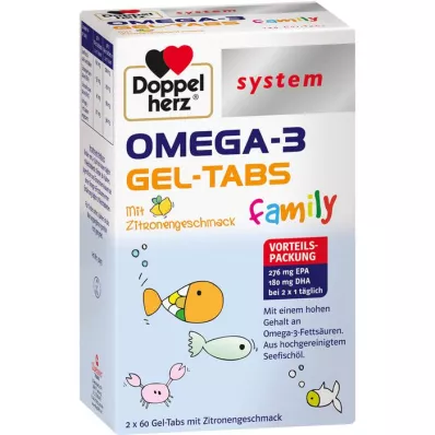 DOPPELHERZ Omega-3 gel tabs family system, 120 szt