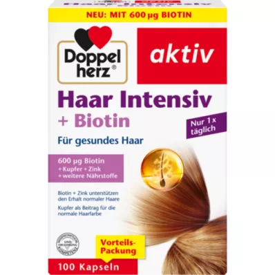 DOPPELHERZ Kapsułki Hair Intensive+Biotin, 100 kapsułek