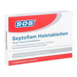 SEPTOFLAM Pastylki do ssania na gardło, 8 szt
