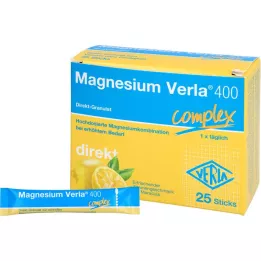 MAGNESIUM VERLA 400 Lemon Direct Granules, 25 szt