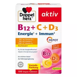 DOPPELHERZ Tabletki aktywne B12+C+D3 Depot, 100 szt