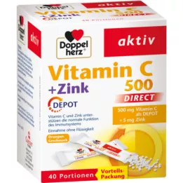 DOPPELHERZ Vitamin C 500+Zinc Depot DIRECT Pellets, 40 szt