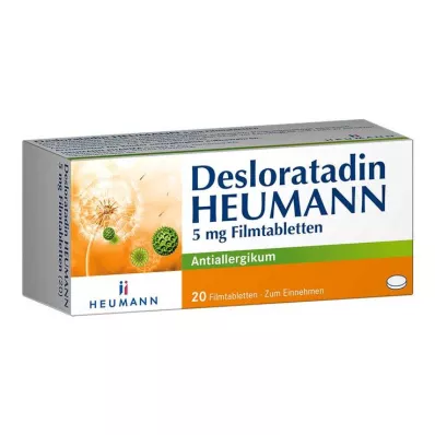 Desloratadyna HEUMANN 5 mg tabletki powlekane, 20 szt Desloratadyna HEUMANN 5 mg tabletki powlekane, 20 szt