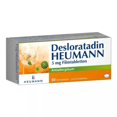 Desloratadyna HEUMANN 5 mg tabletki powlekane, 50 szt Desloratadyna HEUMANN 5 mg tabletki powlekane, 50 szt