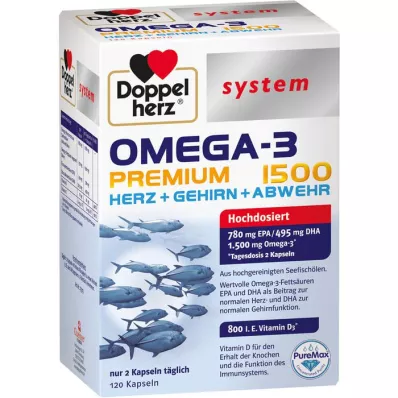 DOPPELHERZ Omega-3 Premium 1500 kapsułek systemowych, 120 kapsułek