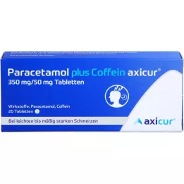 PARACETAMOL plus Caffeine axicur 350 mg/50 mg tbl, 20 szt