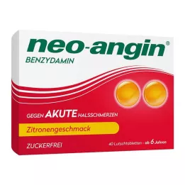 NEO-ANGIN Benzydamina ostry ból gardła cytryna, 40 szt