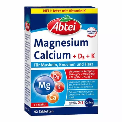 Abbey Magnez Wapń + D+K tabletki, 42 szt